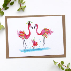 Kaart feestflamingo’s