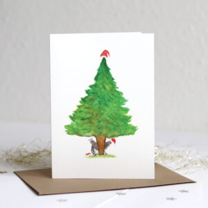 Kerstkaart vogeltjes kerstgroet – B-keuze