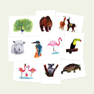 Kaartenset 10 dierenkaarten