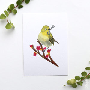 Kaart vogel met sleutel