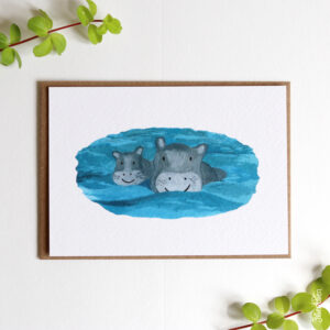 Kaart nijlpaarden zwemmen