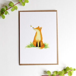 Kaart vos en vlinder