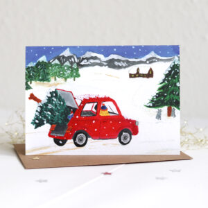 Kerstkaart Driving home for Christmas