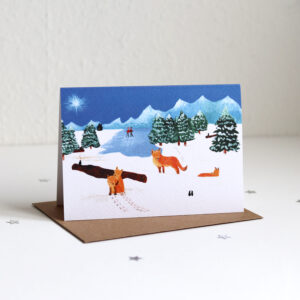 Kerstkaart zonnige winterdag