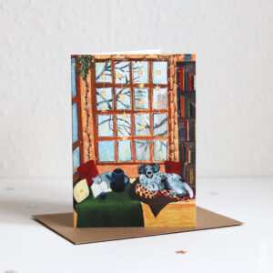 Kerstkaart knus thuis