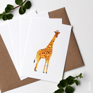 Set cadeaukaartjes giraffe (4x)