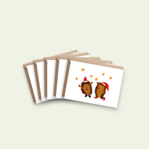 Kerstkaarten set – lichtpuntjes (5 stuks, gevouwen)